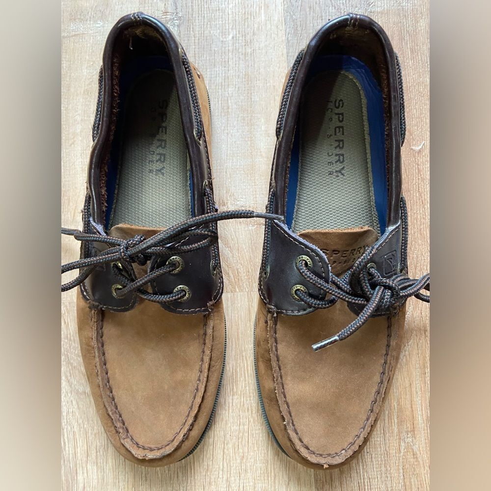 Sperry Top-Sider Leeward Men's Brown Two Tone Leather Boat Shoes Size 8 Men